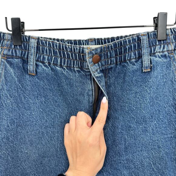 Madewell Pull On Elastic Waist Morningside Dark Wash Balloon Jeans - Picture 7 of 14